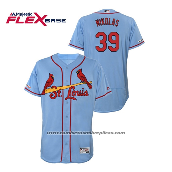Camiseta Beisbol Hombre St. Louis Cardinals Miles Mikolas 150th Aniversario Patch Flex Base Azul